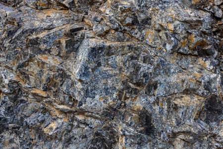 Closeup of the outcrop of ophiolite rocksの写真素材