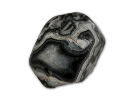 Agate mineral specimen isolated on the white backgroundの写真素材