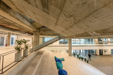 Interior of the big office space wallway