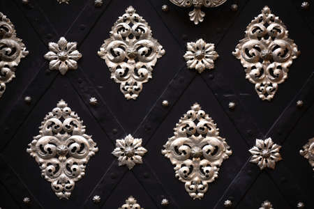 Texture - Detail from old door with ornamentsの写真素材