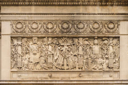 Porte dAix triumphal arch and its decoration elementsのeditorial素材