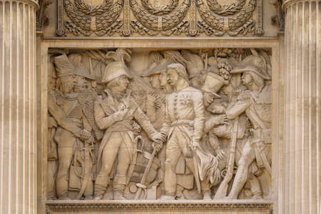 Porte dAix triumphal arch and its decoration elementsのeditorial素材