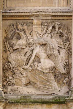 Porte dAix triumphal arch and its decoration elementsのeditorial素材