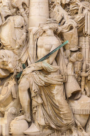 Porte dAix triumphal arch and its decoration elementsのeditorial素材