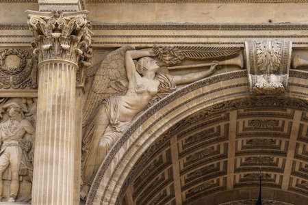 Porte dAix triumphal arch and its decoration elementsのeditorial素材