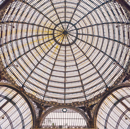 NAPLES, ITALY - 05 NOVEMBER, 2018 - Galleria Umberto I, a public shopping gallery in Napoli and its interiorsのeditorial素材