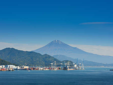 Shizuoka, Japan - NOV 07, 2019: Shimizu port with Fuji mountainのeditorial素材