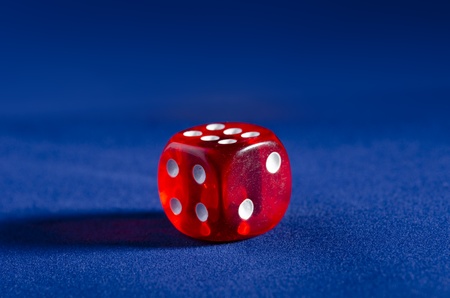 Rolling winning dice at casinoの写真素材