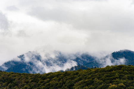 Stormy weather in mountainsの写真素材