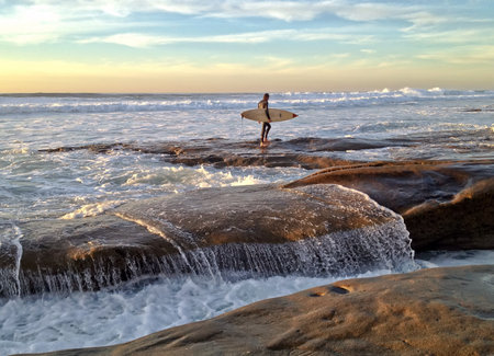 Lone Surfer, Hospitals Reef, La Jolla, California, USA. Taken 7 December 2015.