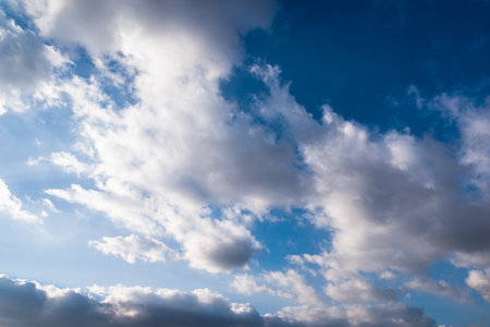 low angle view of beautiful cloudscape.の写真素材