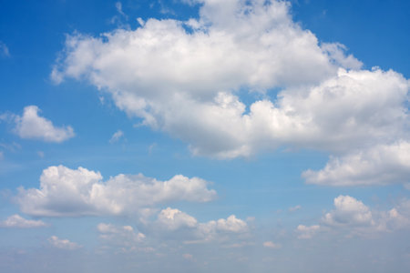 blue sky with clouds can use as backgroundの写真素材