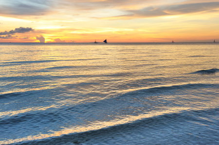 Beautiful sunset at Boracay, Philippinesの写真素材