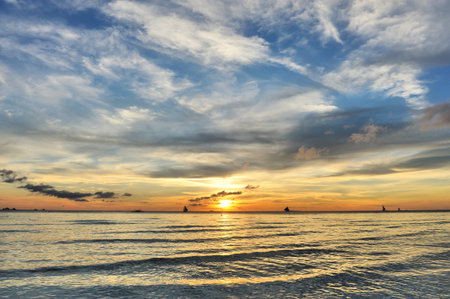 Beautiful sunset at Boracay, Philippines