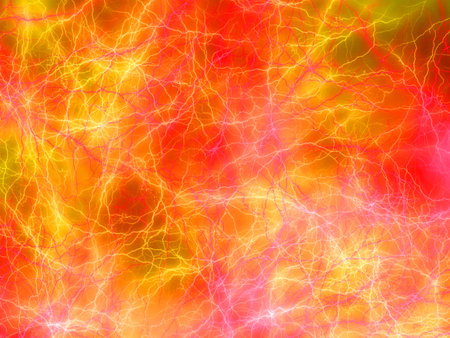 Abstract background with lightning in the form of a fractal image.のeditorial素材
