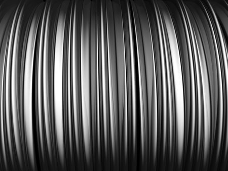 3d render of abstract metallic background with waves in black and whiteのeditorial素材