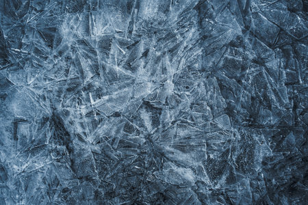 Ice texture in blue tone. Abstract background and texture for design.のeditorial素材