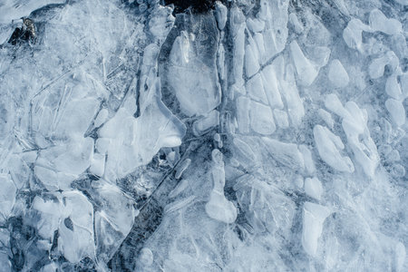 Texture of ice. Close-up. Abstract background. Toned.