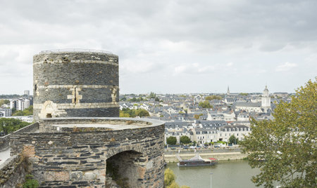 View of the city of Paris from the castle of Saint-Michel, Franceのeditorial素材