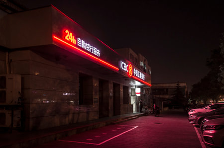 Facade of a convenience store in Kuala Lumpur, Malaysia.のeditorial素材