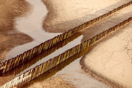 abstract of metal line in the water  for background used.