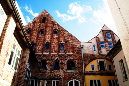 Old architecture in the old town of Gdansk, Poland.のeditorial素材
