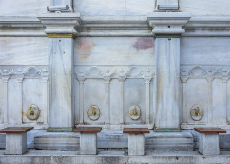 Detail of an ancient fountain in the center of Rome, Italyのeditorial素材