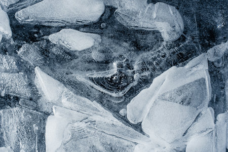 texture of ice. Frozen ice on the river. closeup of photo
