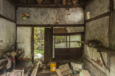 ruins of a very heavily polluted industrial factory, place was known as one of the most polluted towns in Europeのeditorial素材