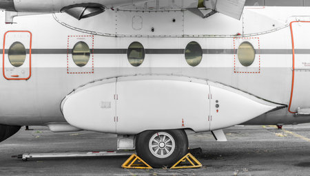 Close-up of a propeller of a private jet at the airport