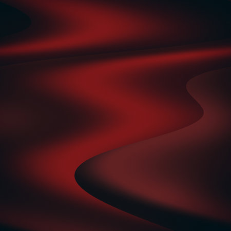 Abstract red background with smooth wavy lines. Vector Illustration.のeditorial素材