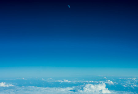 Blue sky background with tiny clouds. Blue sky with tiny clouds.のeditorial素材