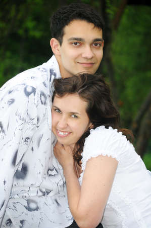 Portrait of beautiful young coupleの写真素材