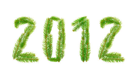 set of number from Cristmas tree isolated on white background の写真素材