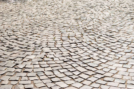 Tiled pavement background. Circle paving for textureの写真素材