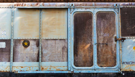 Old train doorの写真素材