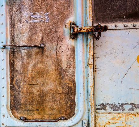 Old train doorの写真素材