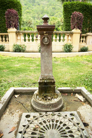 Old rusty water tap in the gardenの写真素材