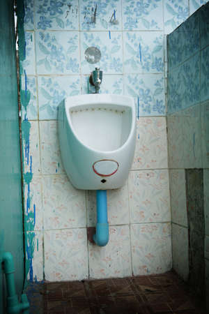 Men toilet at the outdoor in ruralの写真素材