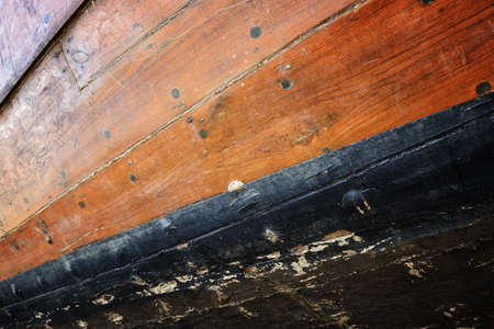 Surface of an old wooden boat