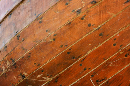 Surface of an old wooden boatの写真素材