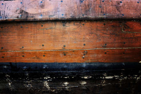 Surface of an old wooden boatの写真素材