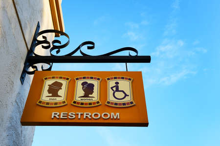 Toilet sign post