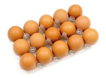 Eggs in plastic packageの写真素材