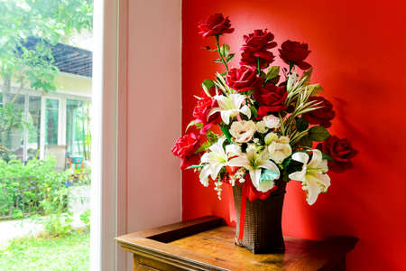 Colorful decoration artificial flowerの写真素材
