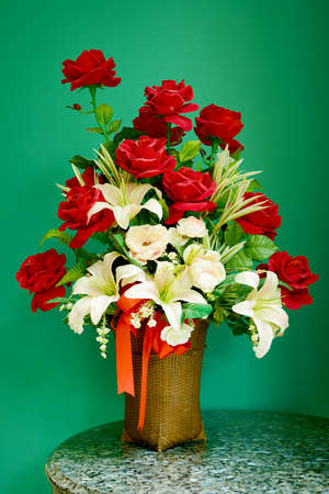 Colorful decoration artificial flowerの写真素材