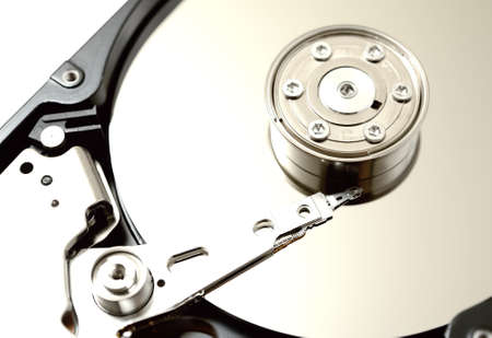 Inside view of hard disk computerの写真素材