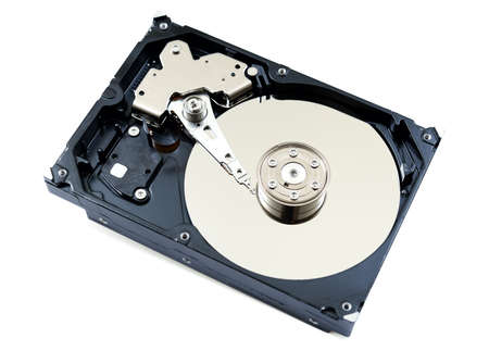 Inside view of hard disk computerの写真素材