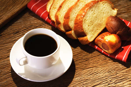 Coffee and breadの写真素材