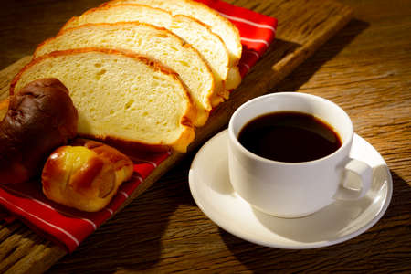 Coffee and breadの写真素材